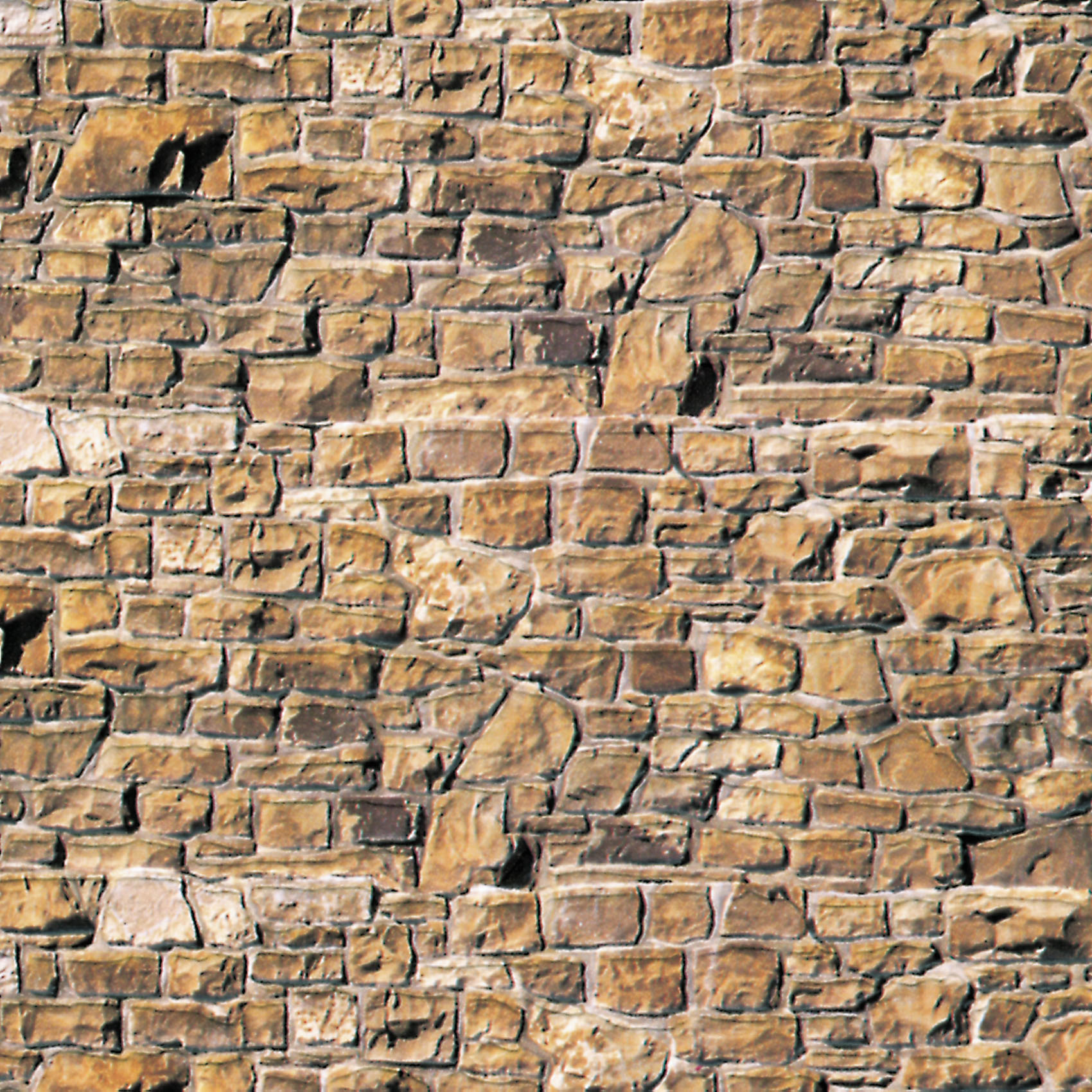 Vollmer 46036 H0 Mauerplatte Mauerstein beige-braun aus Karton, 25 x 12,5 cm, 10 Stück 