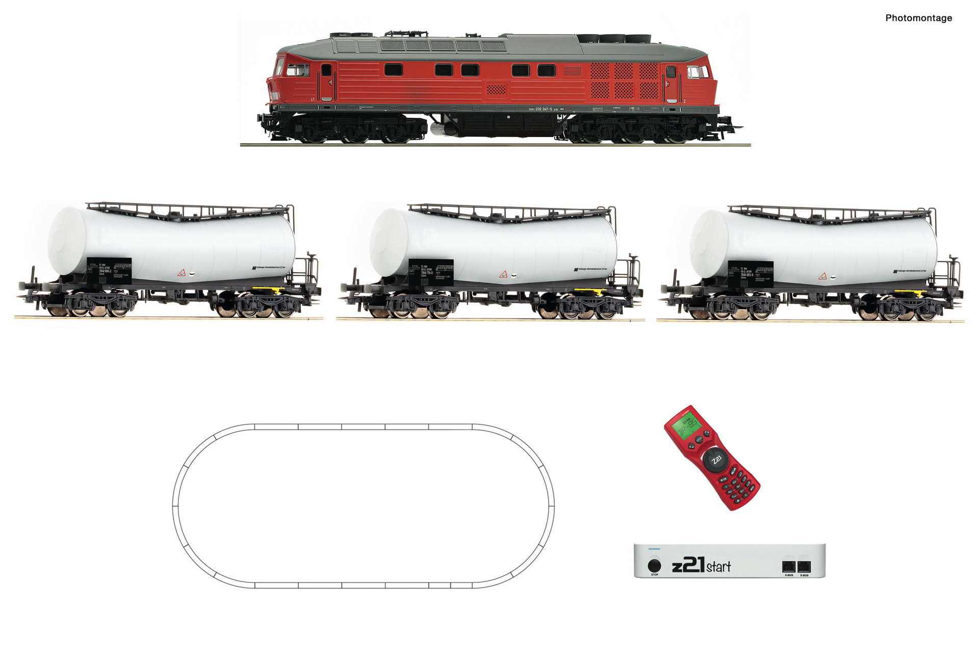 Roco 51340 z21 start Digitalset: Diesellokomotive BR 232 mit Kesselwagenzug 