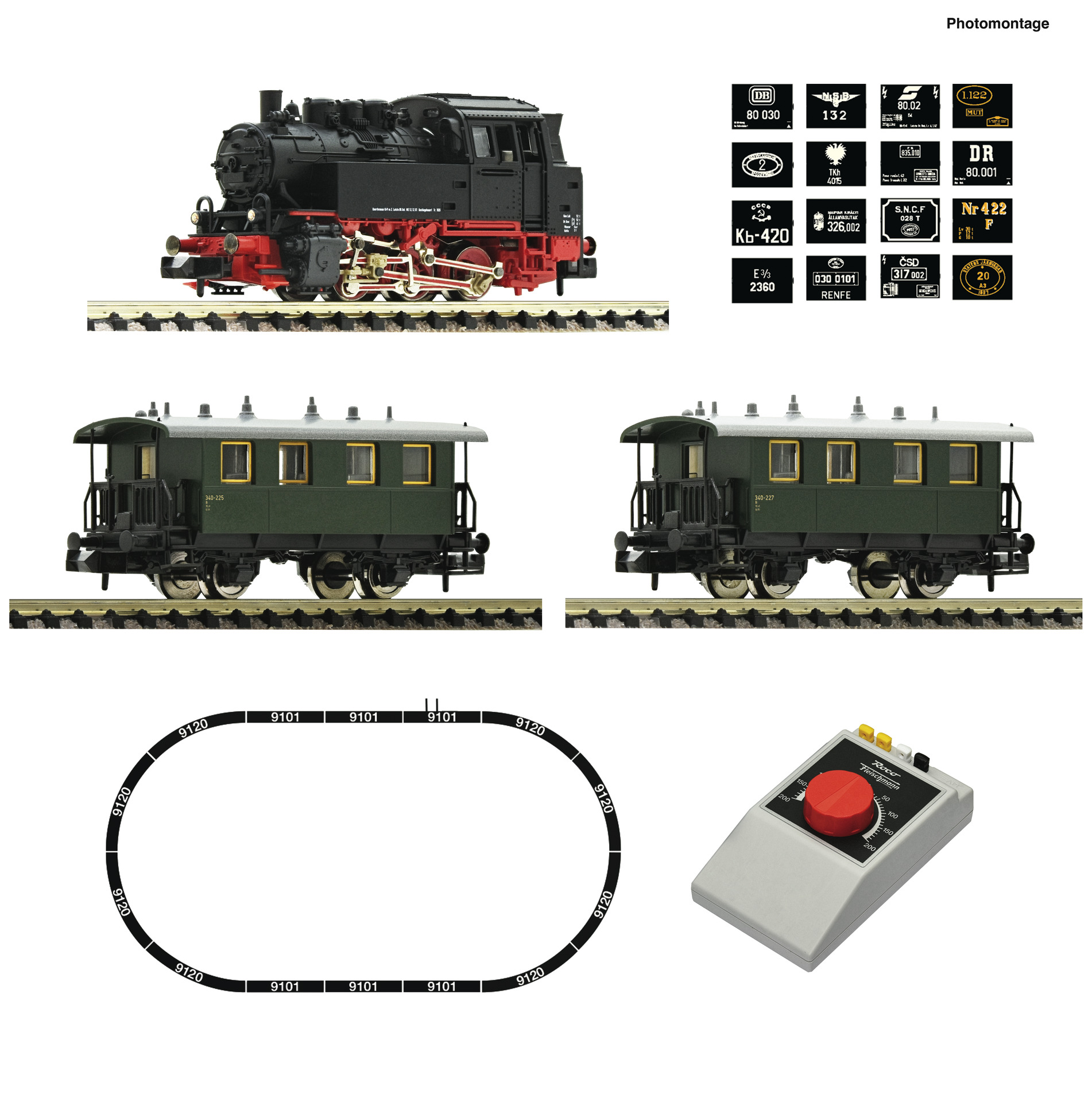 Fleischmann 5160003 Analog Start Set: Dampflokomotive BR 80 mit Personenzug 