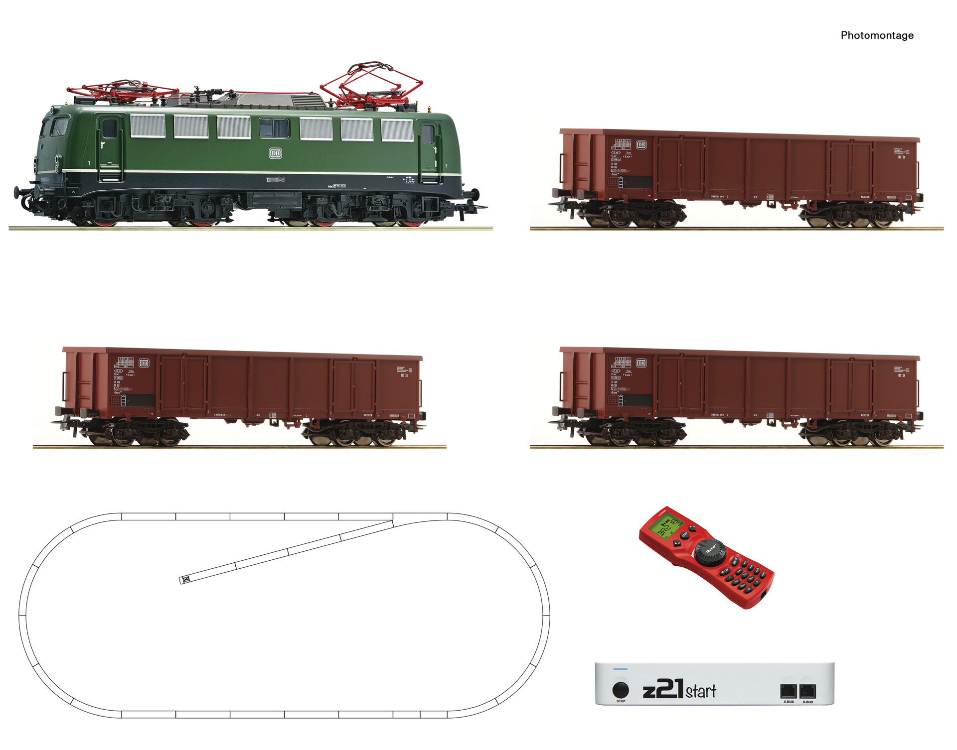 Roco 51330 z21 start Digitalset: Elektrolokomotive BR 140 mit Güterzug 