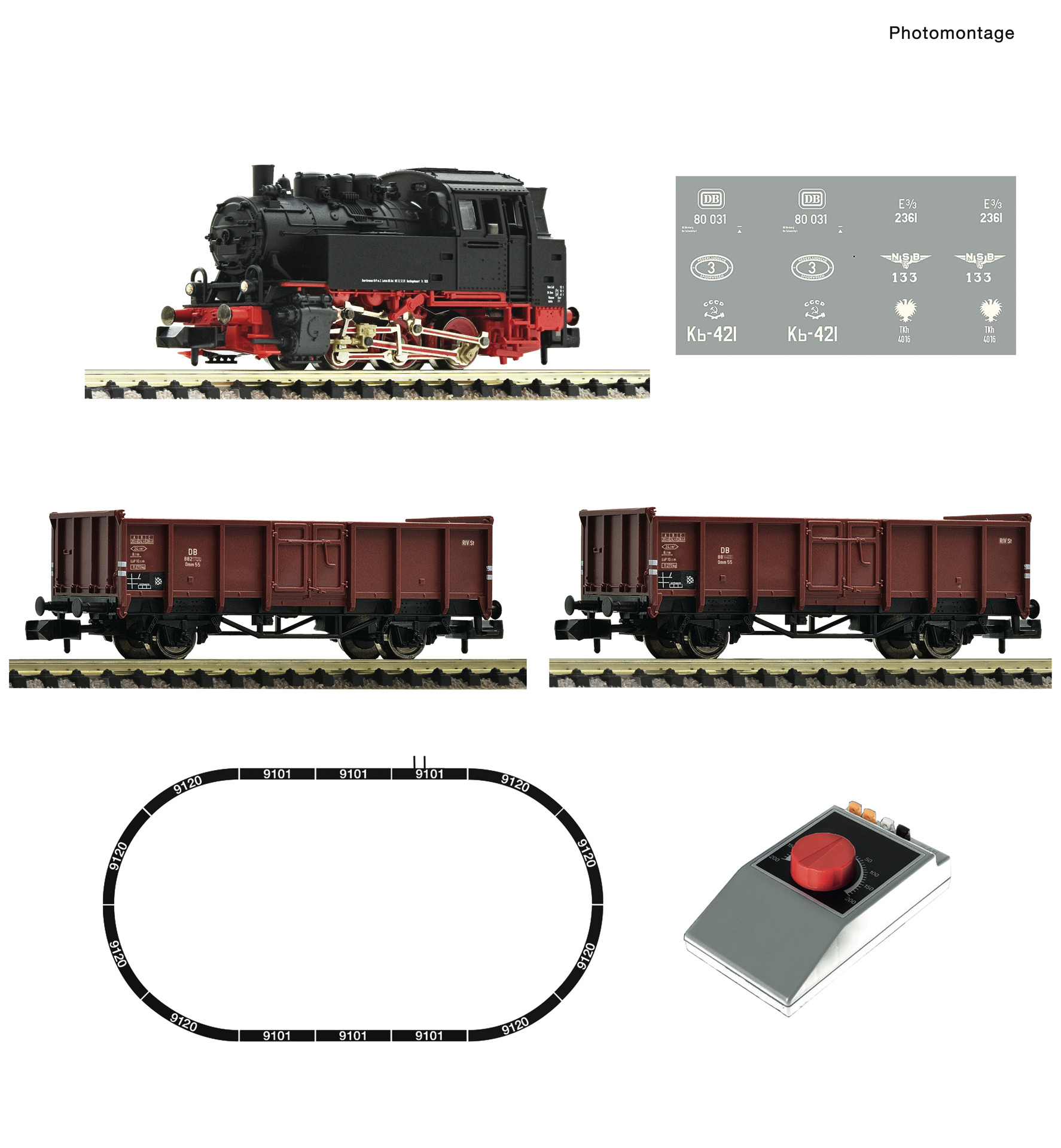 Fleischmann 5160002 Analog Start Set: Dampflokomotive BR 80 mit Güterzug 