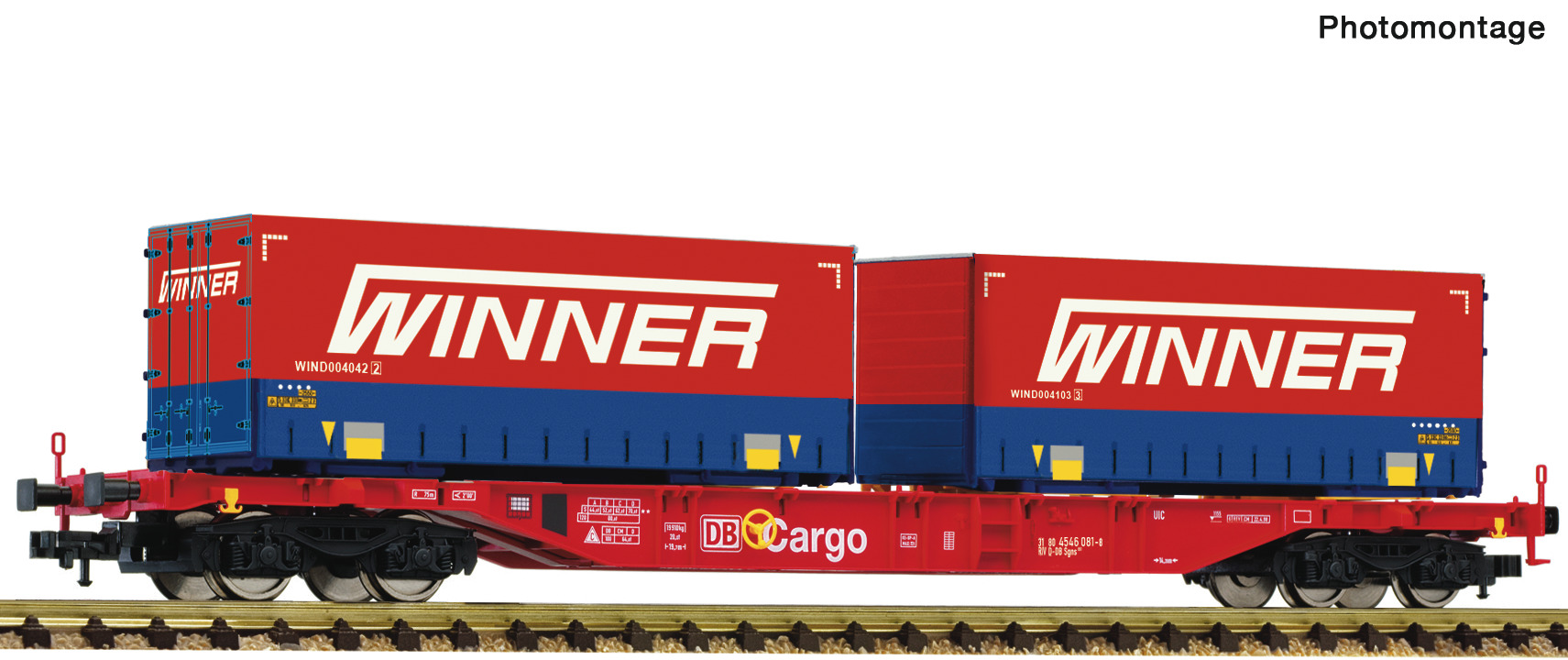 Fleischmann 825037 Containertragwagen + Winner Display 825030 #7 