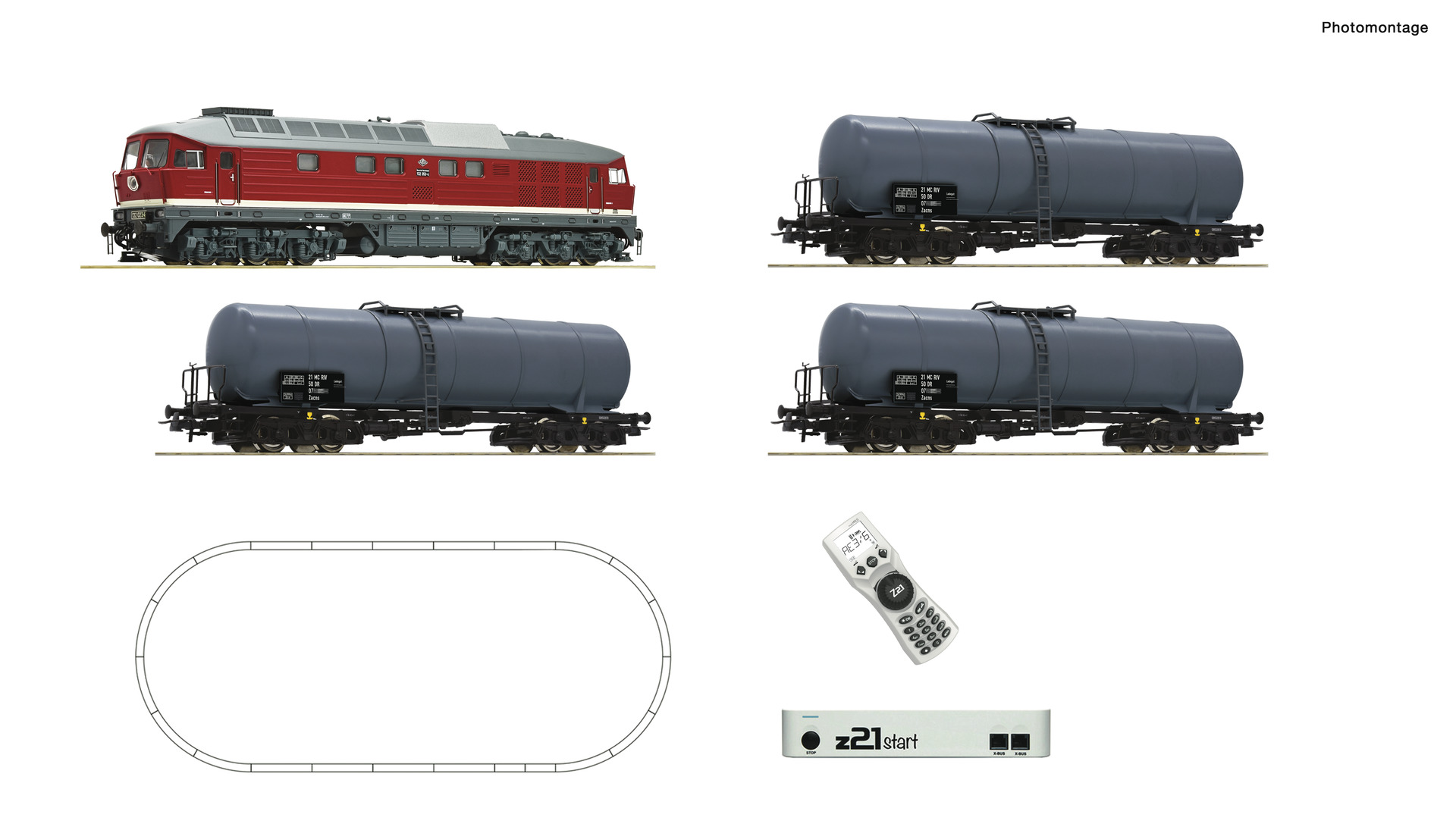 Roco 5110002 z21 start Digitalset: Diesellokomotive BR 132 mit Kesselwagenzug, DR 