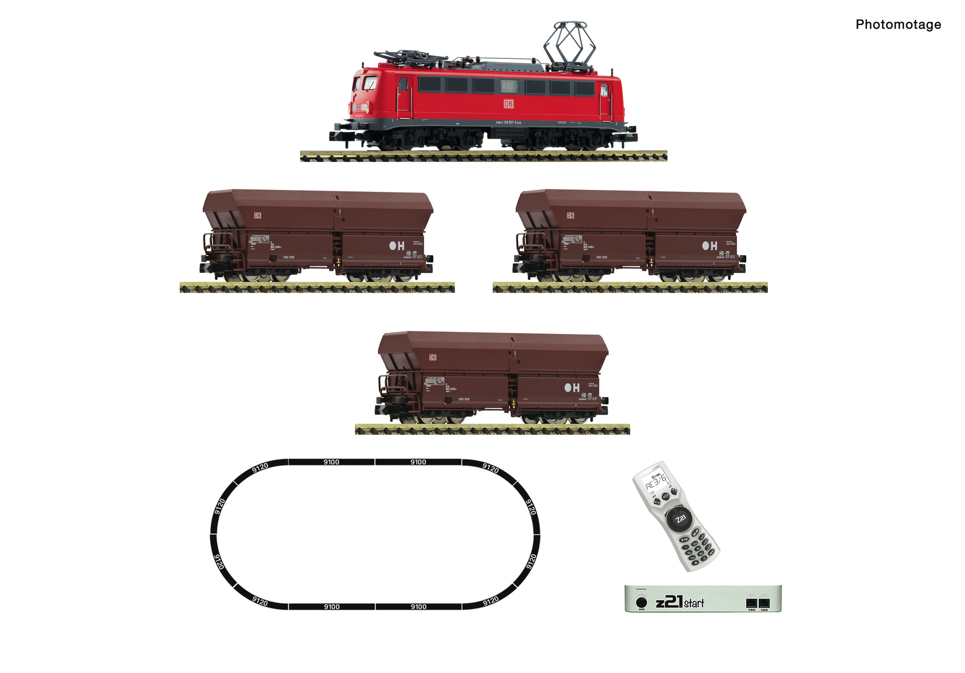 Fleischmann 5170002 z21 start Digitalset: Elektrolokomotive BR 140 mit Güterzug, DB AG 